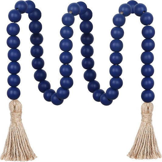 Meplait 39in Wood Bead Garland, Farmhouse Beads by Meplait