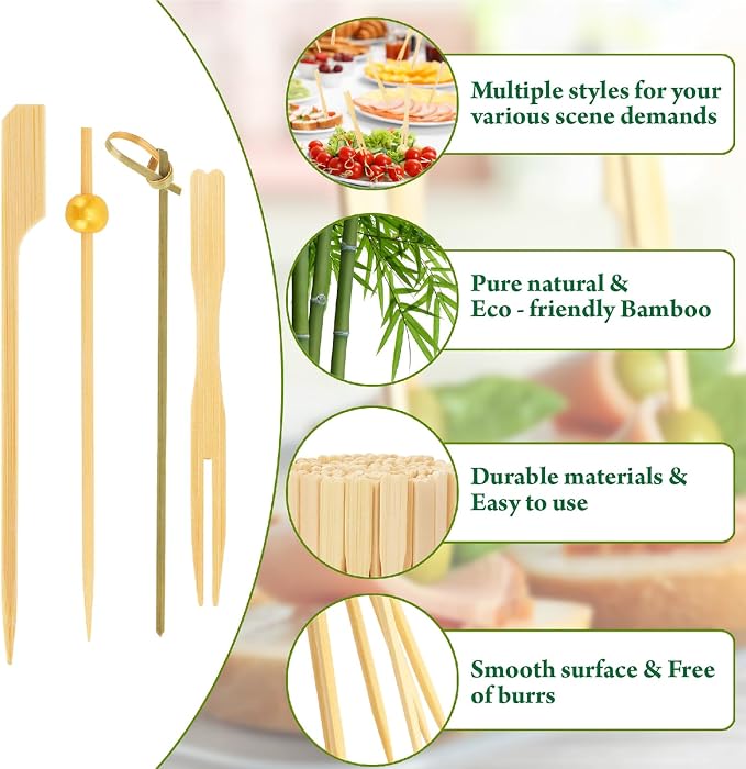 2000PCS Cocktail Picks Kit, 4 Styles Fancy Toothpicks - Image 5