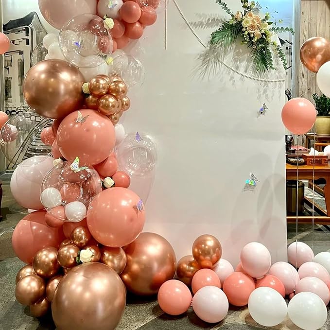 Voircoloria 105pcs Coral Red Party Latex Balloons, 12inch | - Image 5
