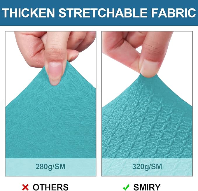 Smiry Waterproof Seat Covers for Dining Room Chairs, No Rear Covers | Stretch - Image 5