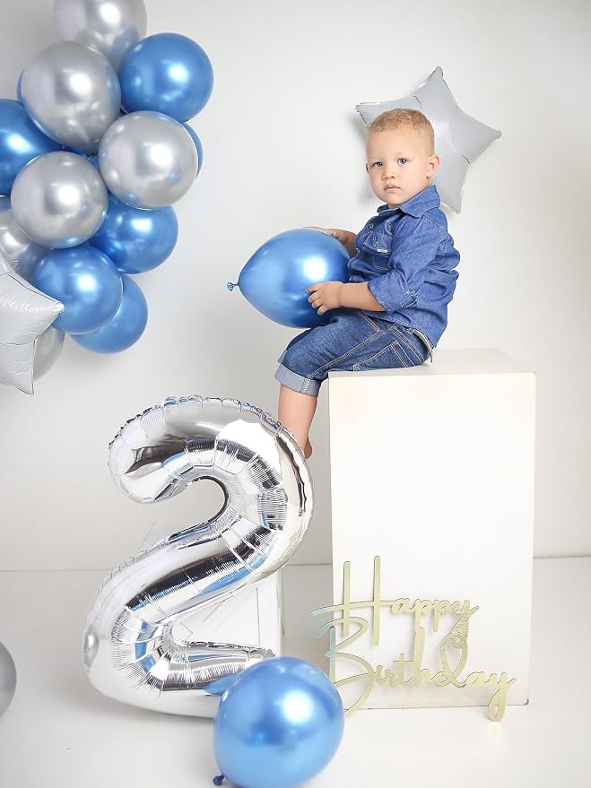 28 Balloon - Silver Birthday Number Balloons, 40 Inch Decorations Men Women | - Image 8