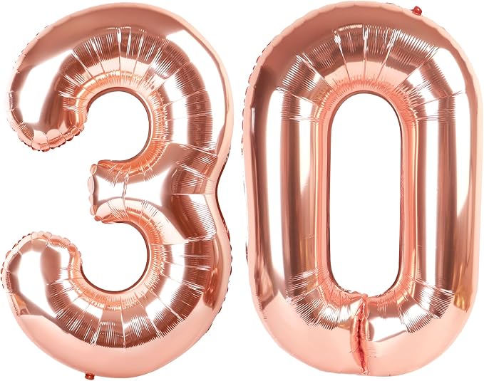 Number Balloon Rose Gold Number 30 by Mluchee