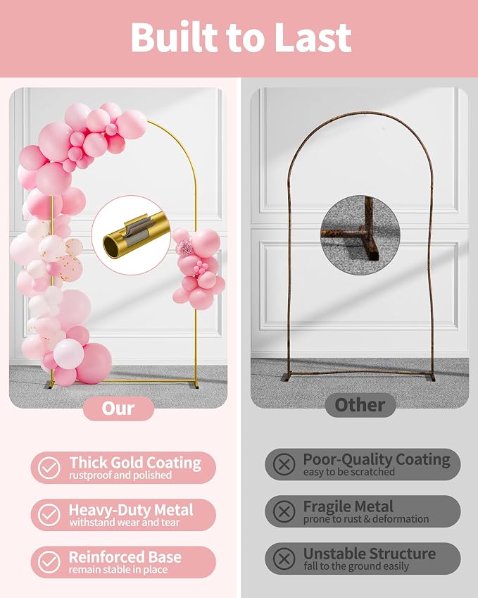Pureegg Arch Backdrop Stand Set, 7.2 ft and 6 ft | Wedding, Baby Shower - Image 5