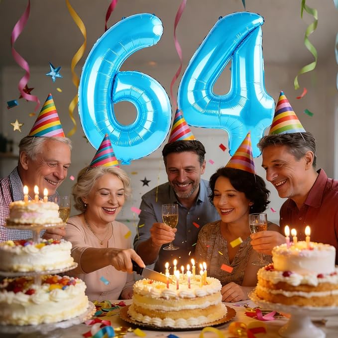 40 Inch Number 64 Balloons for 64th Birthday Party Decorations, 0-100 Jewelry - Image 2