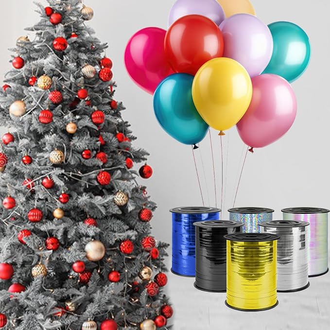 500 Yards Curling Ribbon, 1/5 Inch Shiny Silver Ribbon, Balloon String - Image 7