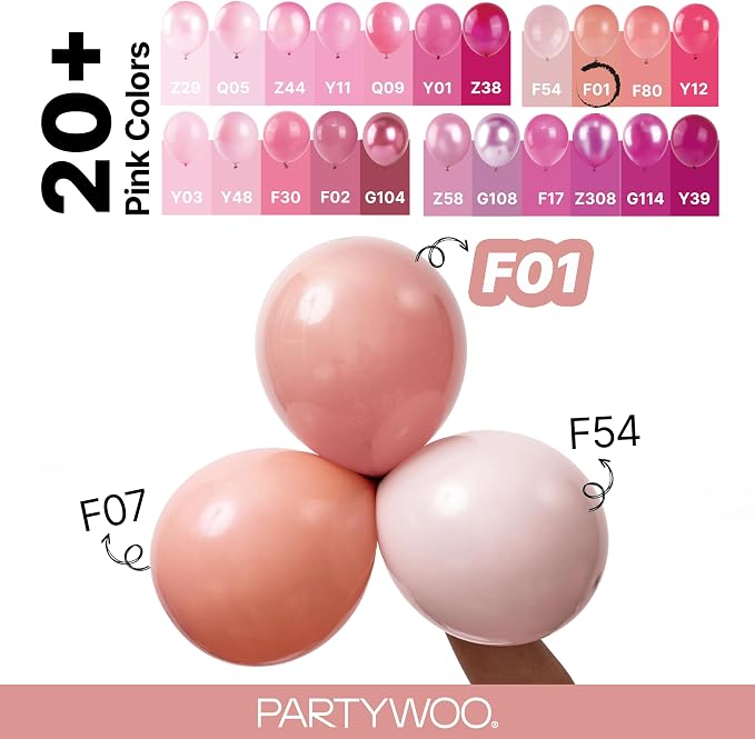 PartyWoo Dusty Pink Balloons 100pcs Dusty Rose Boho Netural Pink Color | 18 12 - Image 4
