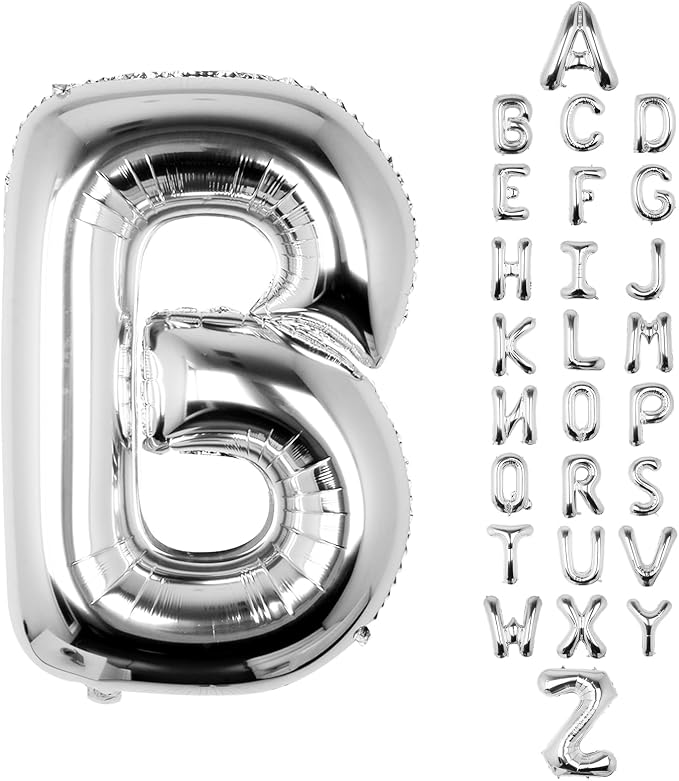 Letter Balloons Silver 40 Inch B Large Big Foil Mylar Balloon | by Unknown
