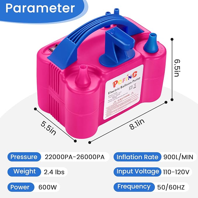 PCFING Balloon Pump Electric, Portable Balloons Inflator Blower Machine - Image 6
