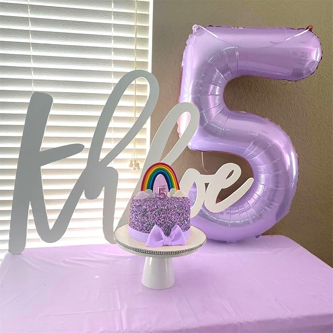 Light Purple 15th Birthday Balloons, 40 Inch Dusty Pastel Purple Mylar Foil - Image 5