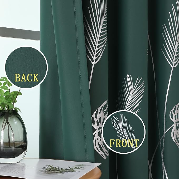 Green Room Darkening Curtains 63 Inches Long - Image 3