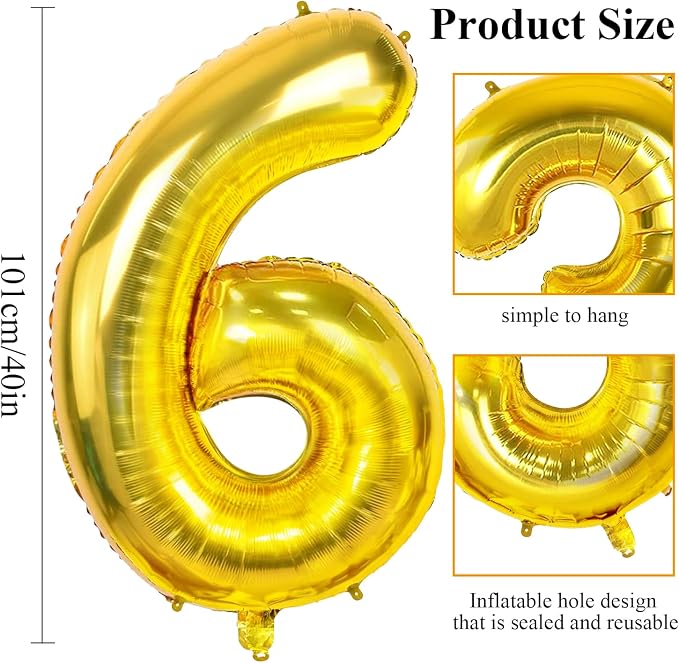 Joycard 40 Inch Gold Foil Helium Balloons - Image 2