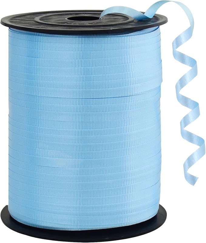 BEISHIDA 500 Yards Matte Light Blue Ribbon Curling Crimped Ribbon Balloon by Beishida