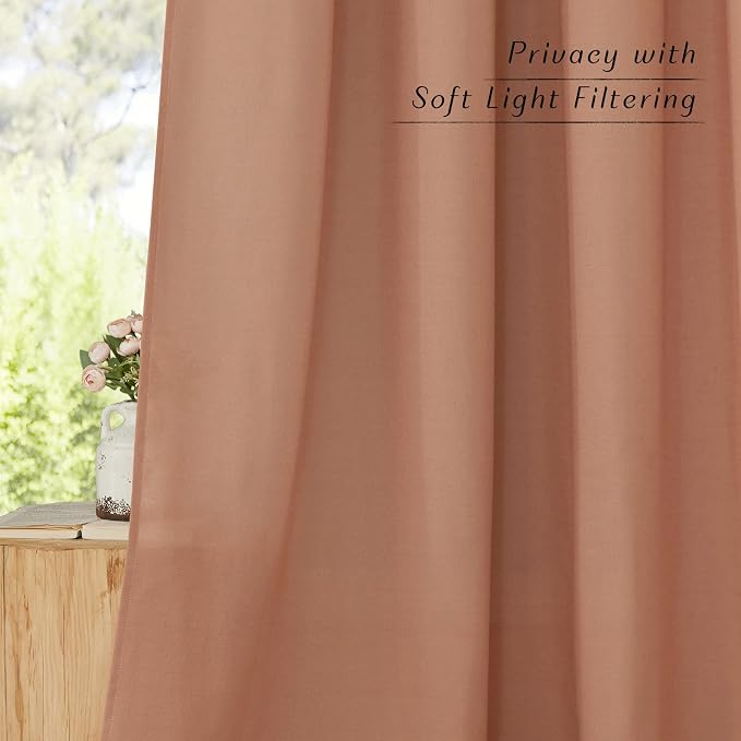 NICETOWN Rustic Linen 96 inch Long Curtains - Image 3