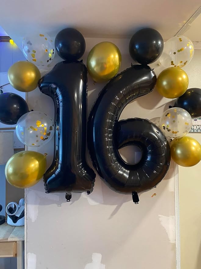 12 Balloon 40 inch Black Number Balloons - Image 4