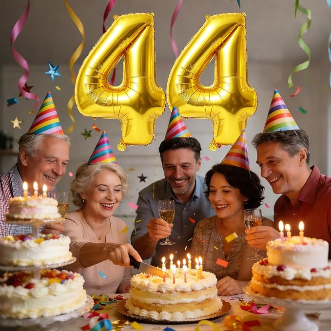 40 Inch Number 44 Balloons for 44th Birthday Party Decorations, 0-100 Gold - Image 2