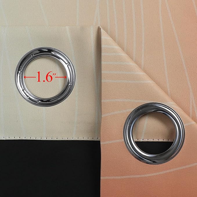 Burnt Orange and Greyish White Ombre Blackout Curtains 84 Inch Long - Image 7