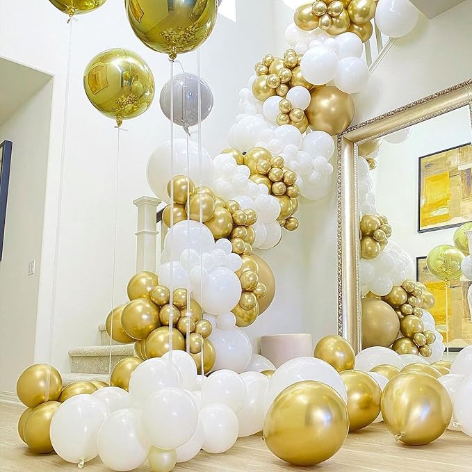 PartyWoo Gold Balloons 100pcs Gold Latex Helium Balloons 12 Inch | Birthday - Image 3