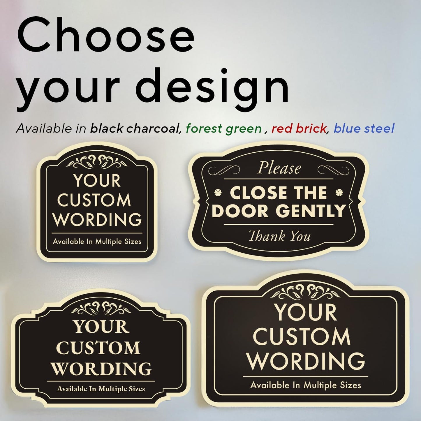 Custom Decorative Outdoor Metal Sign - Personalized Aluminum Sign, Waterproof & Made In USA - Design 2 Black Charcoal 12x8 In