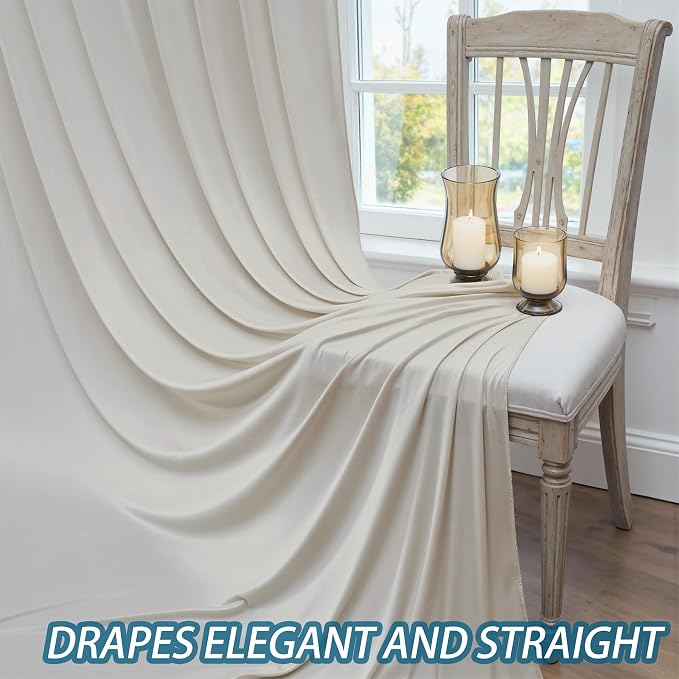 10×12ft Wrinkle Free Beige Backdrop Curtain - Image 7