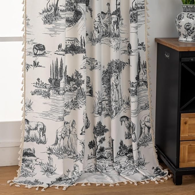 F-CHU Vintage Patterned Curtains 84 Inches Long - Image 4