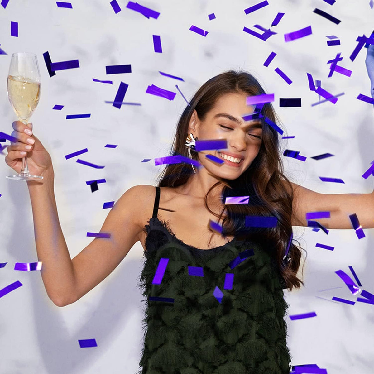 Violet Confetti Poppers, 15 Inch Purple Party Poppers, Air Powered Confetti Gun for Birthday, Wedding, Graduate Celebrations
