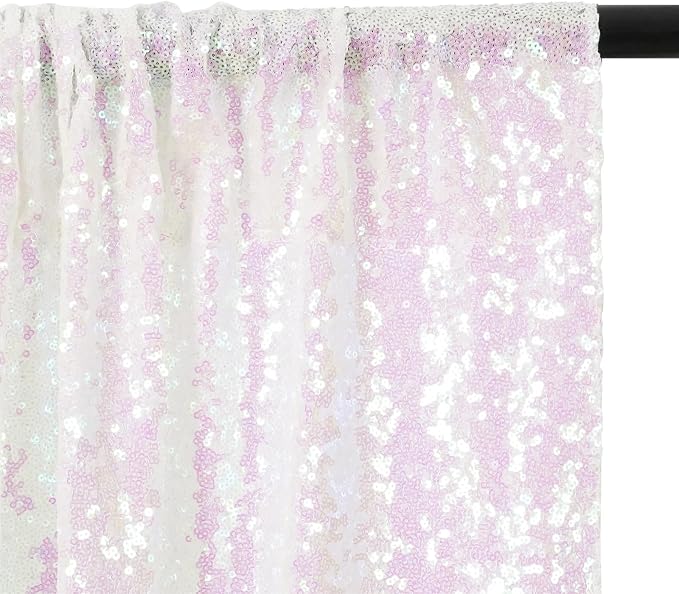 Eternal Beauty White Iridescent 3mm Sequin Backdrop 8x8 Ft - Image 6