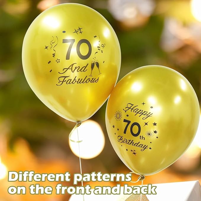 Black Gold 18th Birthday Balloons Pack of 15 Boys Girls Happy 18th Birthday - Image 3