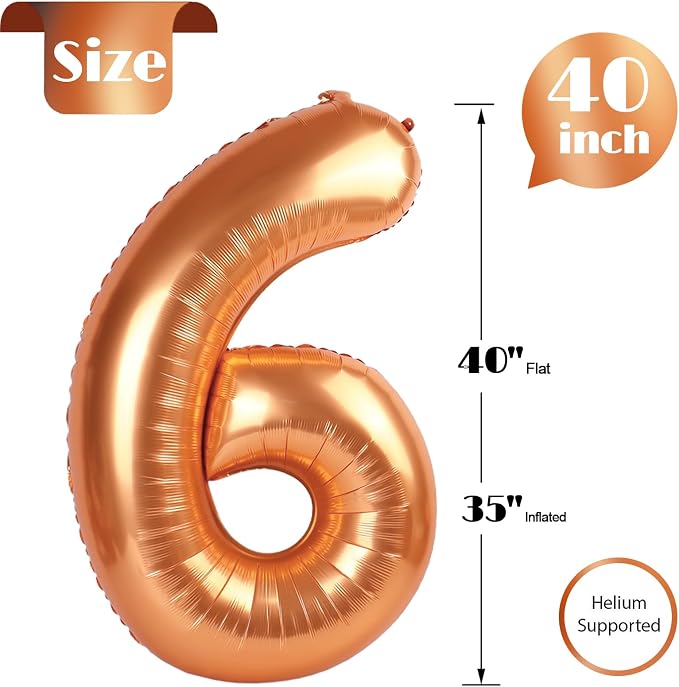 Orange 6 Balloon - Image 5