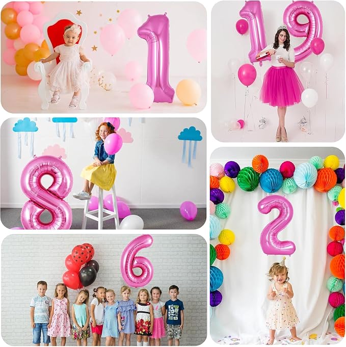 Pink Number Balloons, Large Hot pink Number 2 Balloon 40 Inch Pink 2 Balloon - Image 5