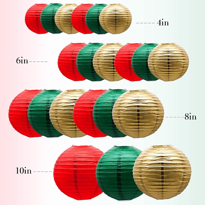 Paper Lanterns Decorative, Round Hanging Lantern - Image 2