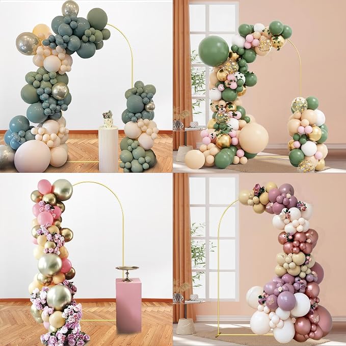 Wedding Arch Backdrop Stand 6FT Gold Wedding Balloon Arched Backdrop Stand - Image 7