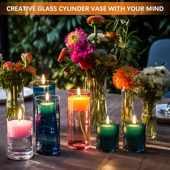 24 Pack Glass Cylinder Vases 4, 10 Inch Tall Clear Flower Vase Hurricane - Image 4