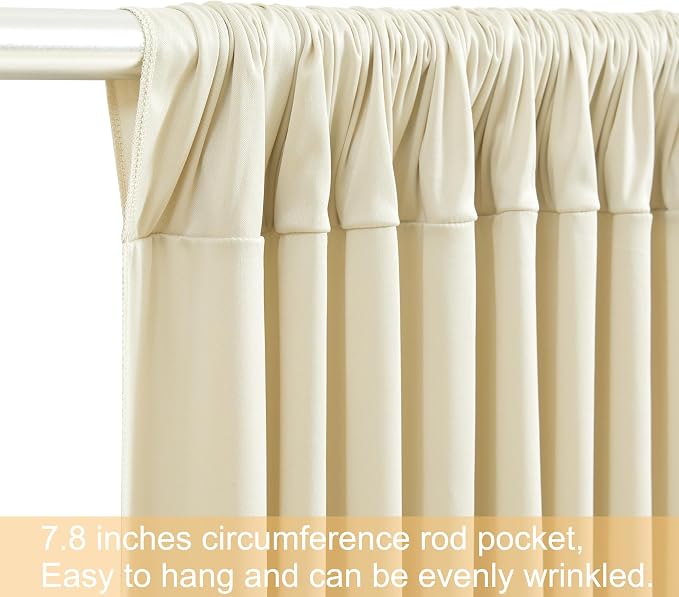 10x12 Backdrop Curtains for Wedding Party Wrinkle Free Beige Backdrops Curtain - Image 6