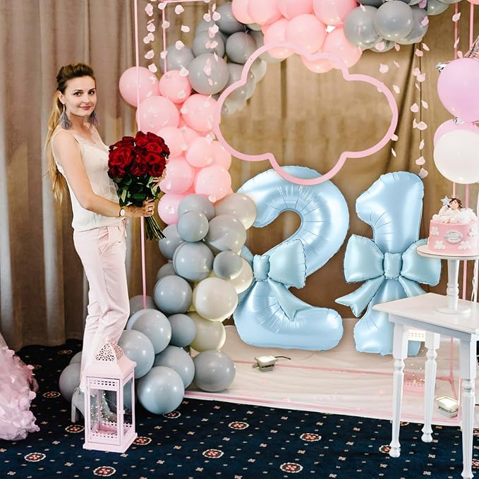 40 Inch Number 1 Balloon with Bow, Coquette Aesthetic Foil Balloon - Image 6