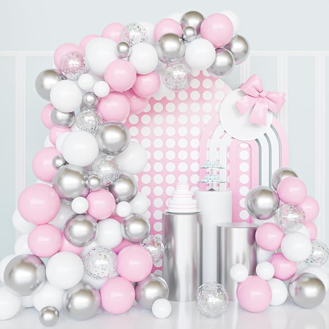 Pink Balloons Garland Kit, Birthday Party, Anniversary Decorations by PATYDECRO