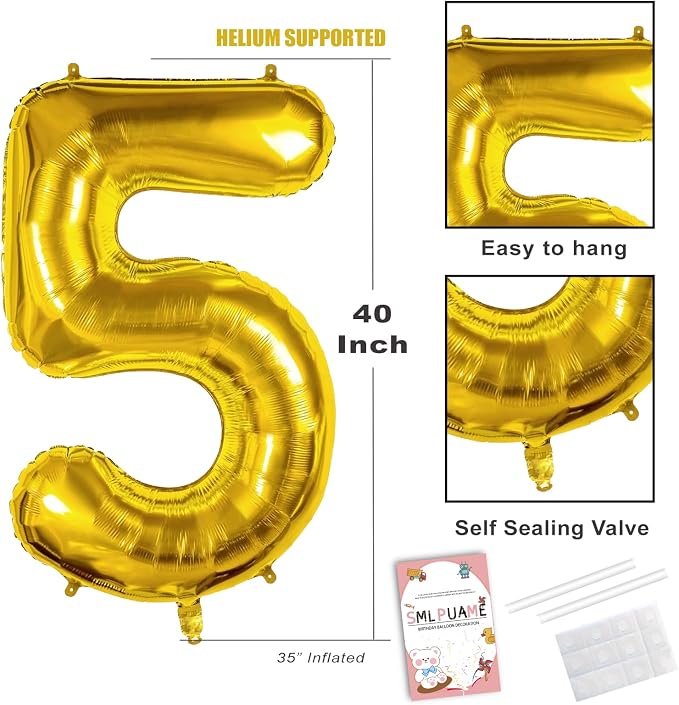 40 Inch Gold Number 50 Balloons, 50th Birthday Party Decorations | Large Self - Image 3