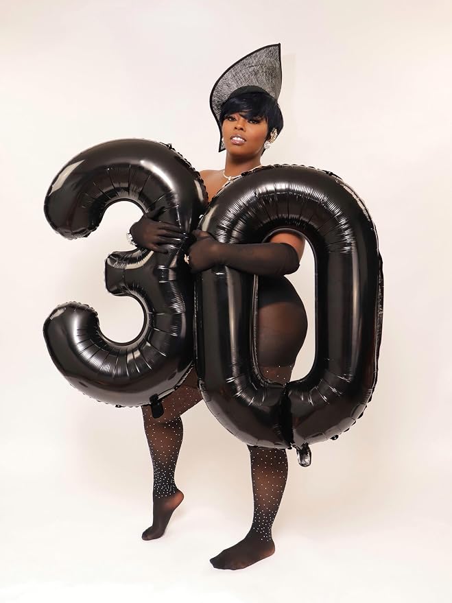 Number Balloon 40 Inch Black Number 3 - Image 2