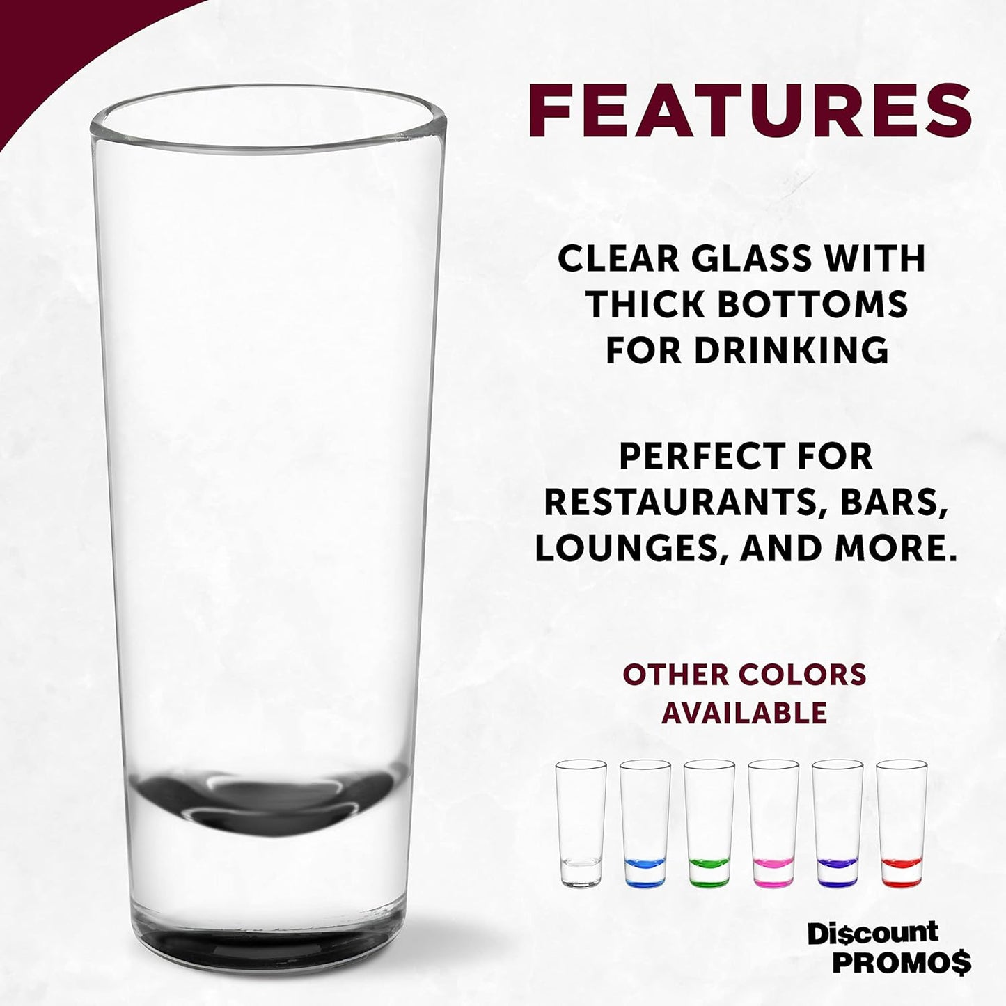 DISCOUNT PROMOS Cordial Shooter Shot Glasses 2 oz. Set of 10, Bulk Pack - Great for Birthdays, Parties, Indoor & Outdoor Events - Black