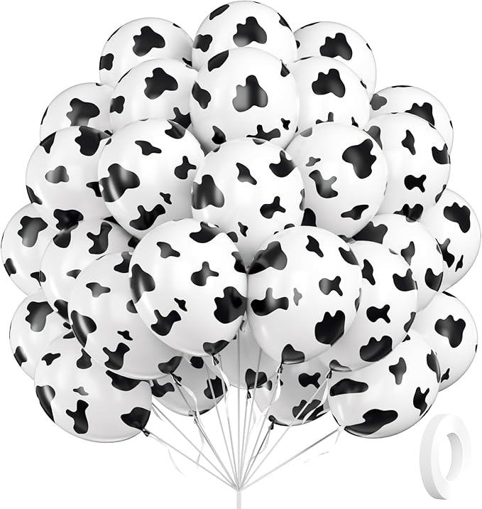 60pcs Cow Print Balloons, Latex Cow Balloons by Vicduotex
