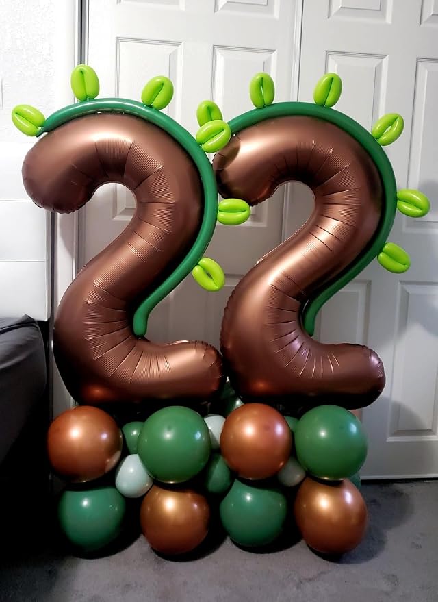 Number Balloons 40 Inch Coffee 2 Balloon - Image 4