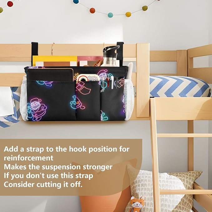 Bedside Caddy Metal Frame Hanging Organizer Bunk Bed Dorm Accessories Hook And - Image 6