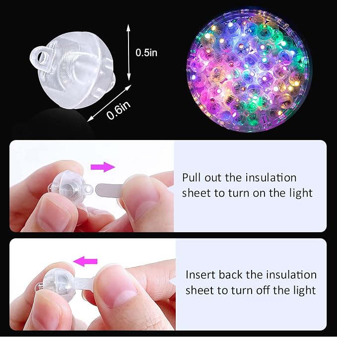 ZGWJ 200PCs Colorful Balloon Lights Mini, Battery Powered, Long Standby Time - Image 2