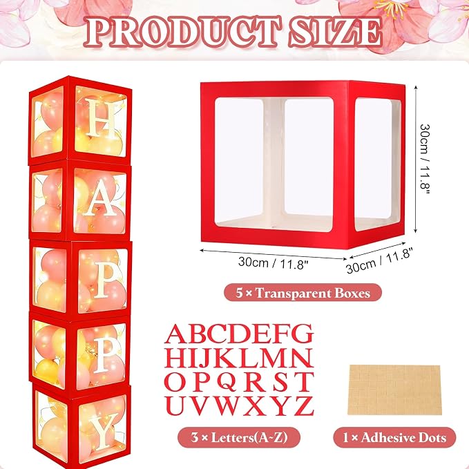 uxcell 4 Pcs Party Balloon Boxes, Transparent Balloon Boxes - Image 2
