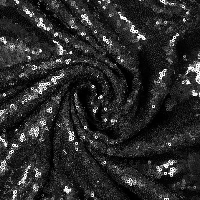 JYFLZQ Black Sequin Backdrop Curtains 2ft x 8ft 2 Panels Halloween Backdrop - Image 7