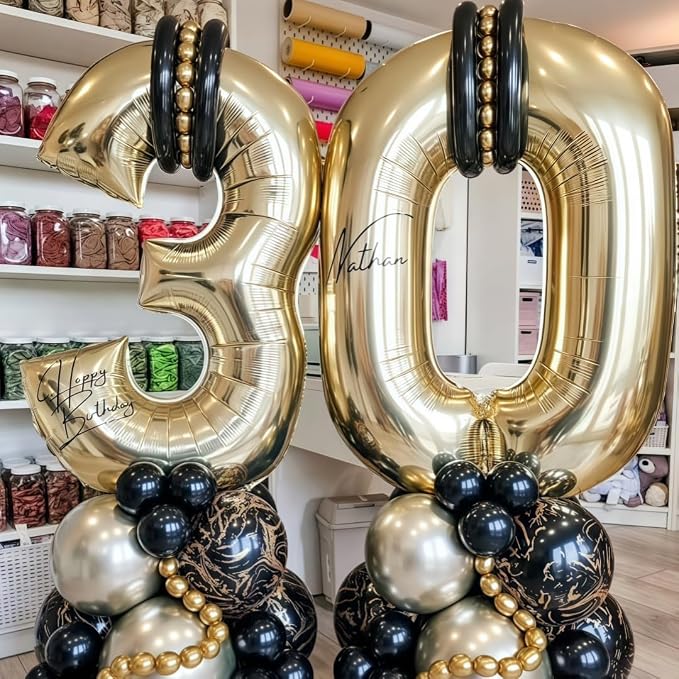 Champagne Gold 20 Balloon Number, 40 Inch Light Gold 20 Balloons Big Foil Mylar - Image 5