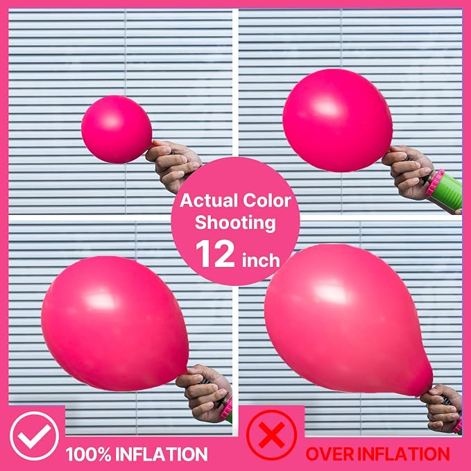 PartyWoo Hot Pink Balloons 100pcs Magenta Fuchsia Color 5 Inch | Balloons - Image 4