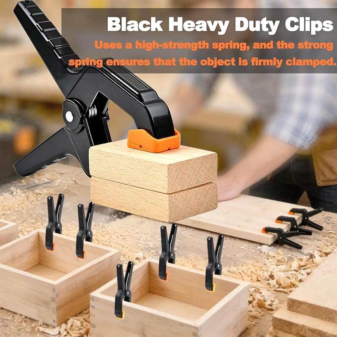 55Pack Plastic Spring Clamps, 3.5inch Small Heavy Duty Clips - Image 4