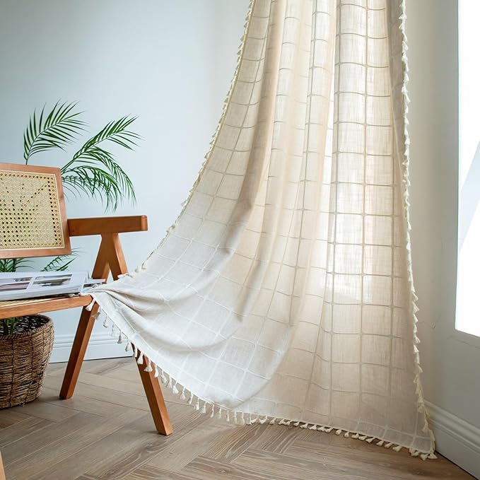 Sutuo Home Boho Curtains for Kitchen Bedroom Kid's Room 63 Inch Length by SutuoHome