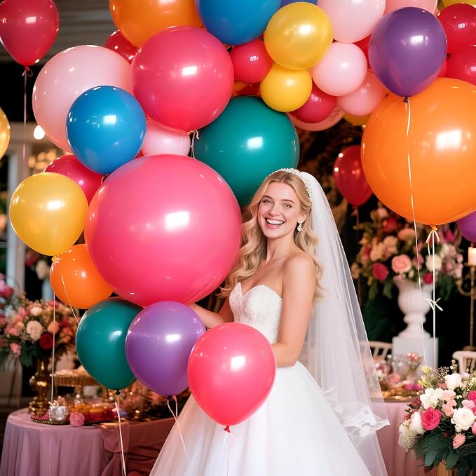 Pink Balloons 18 Inch 12 Pack Large Latex Party Balloons Round Helium Balloon - Image 7