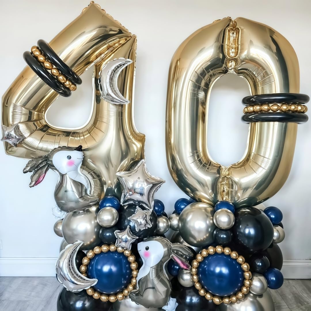 Champagne Gold 3 Balloon,40 Inch Light Gold Number 3 Balloon Big Foil Mylar Helium 3 Balloon for Birthday Party